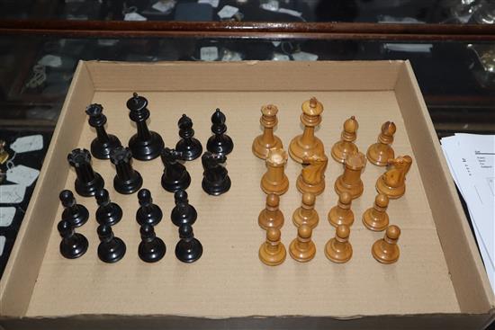 A Jacques Staunton chess set and vintage playing cards